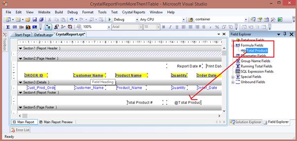 Sum of a Column in Crystal Reports